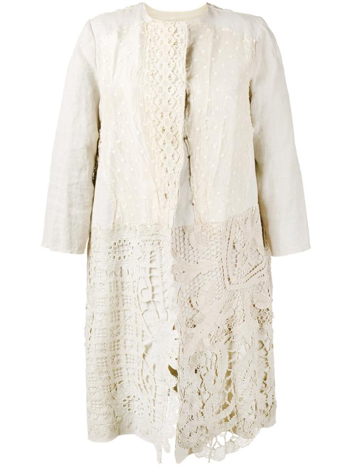 By Walid Antique Lace Coat - Nude & Neutrals