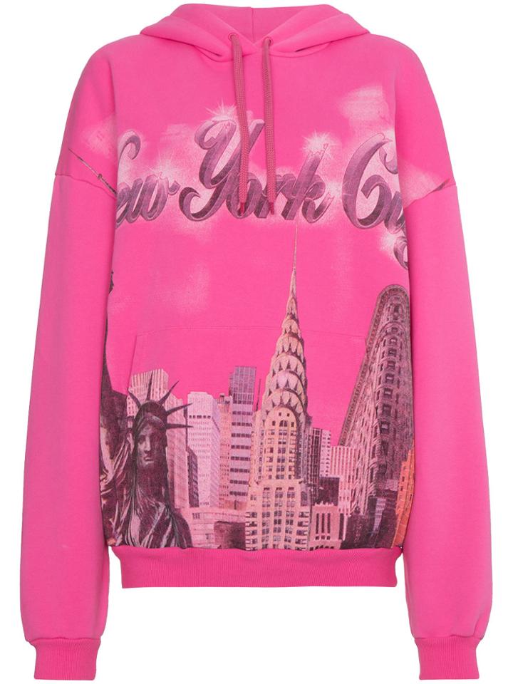 Balenciaga New York Hoodie - Pink & Purple
