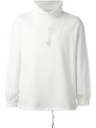 J.w. Anderson Funnel Neck Sweatshirt, Men's, Size: M, White, Cotton