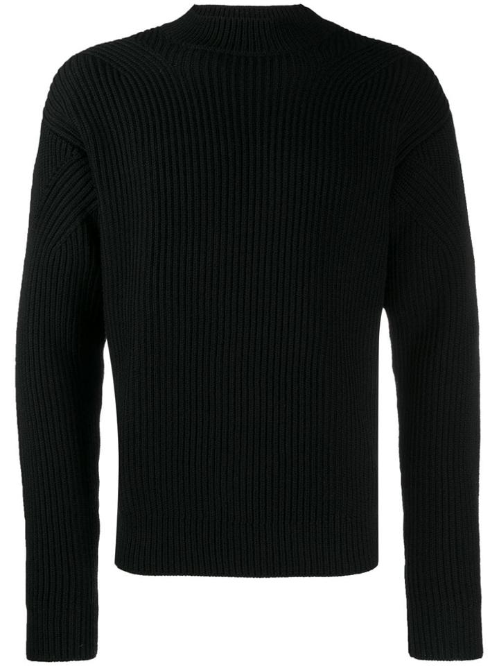 Prada Ribbed Knitted Jumper - Black