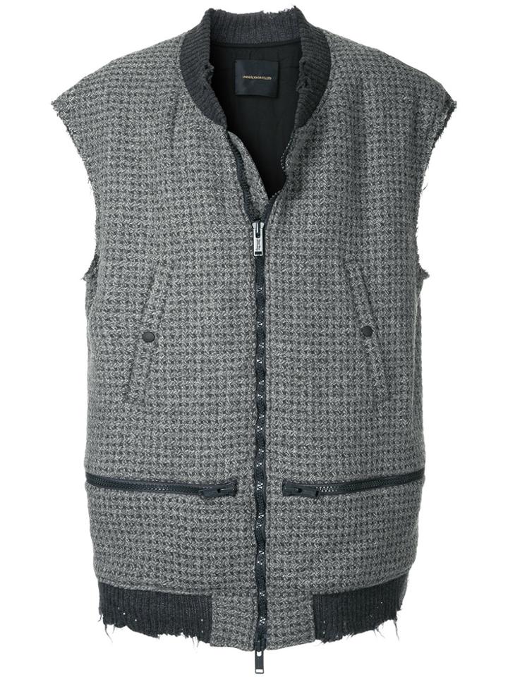Undercover Raw Edge Gilet - Grey