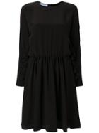 Prada Ruffle-trimmed Crepe Dress - Black