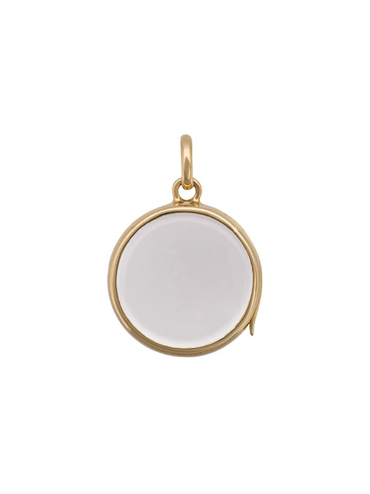 Loquet Medium Round Gold Locket Necklace - Yellow & Orange