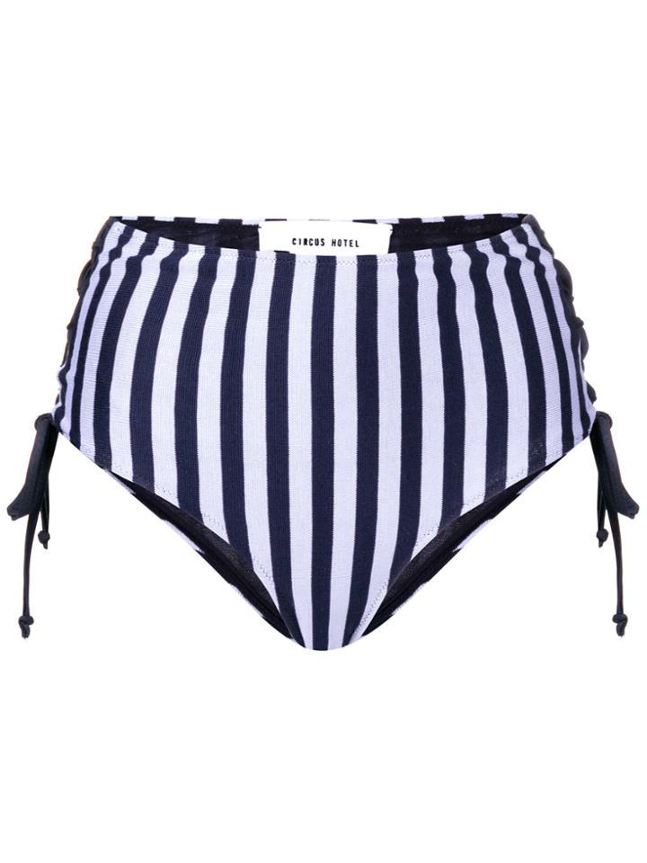 Circus Hotel Striped High Waisted Bikini Bottom - Pink & Purple