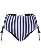 Circus Hotel Striped High Waisted Bikini Bottom - Pink & Purple
