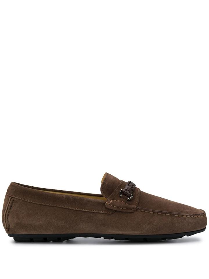 Corneliani Square Toe Loafers - Brown