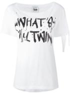 Twin-set Spray Text Print T-shirt, Women's, Size: Small, White, Cotton