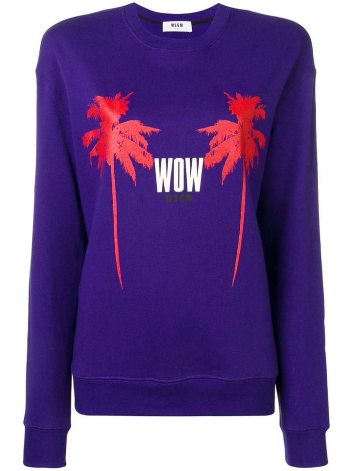 Msgm Crew Neck Sweatshirt - Purple