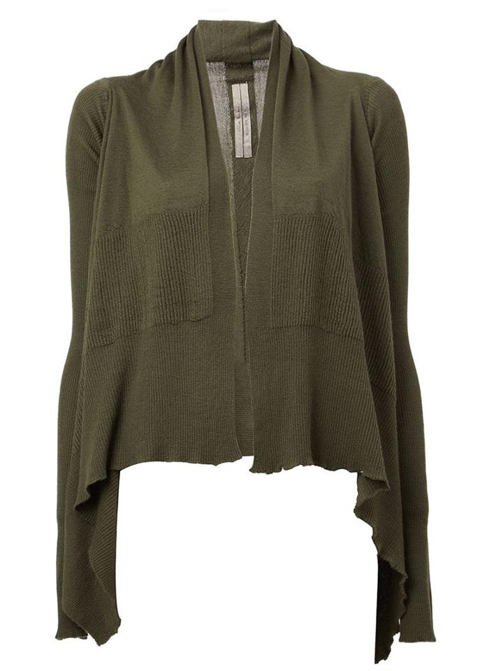 Rick Owens Open Front Cardigan, Women's, Size: Large, Green, Cashmere