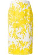 Blumarine Floral Print Pencil Skirt - Yellow & Orange