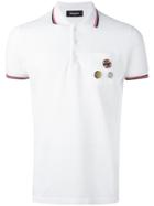 Dsquared2 Pin Detail Polo Shirt, Men's, Size: Medium, White, Cotton