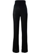 Msgm High-waisted Trousers, Women's, Size: M, Black, Viscose/polyamide/spandex/elastane