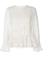 See By Chloé - Lace Embroidered Sweater - Women - Cotton - M, White, Cotton