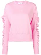 Msgm Ruched Sleeve Sweatshirt - Pink