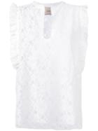 Nude - Lace Detail Top - Women - Cotton/polyester - 42, White, Cotton/polyester
