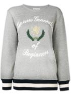Dondup Embroidered Sweatshirt, Women's, Size: Xs, Grey, Cotton/polyamide/viscose/wool
