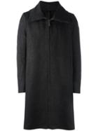 Poème Bohémien High Neck Zip-up Coat, Men's, Size: 50, Grey, Wool/acetate