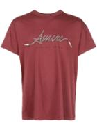 Amiri Plug-in Logo Print T-shirt - Red