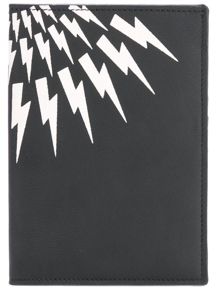 Neil Barrett Lightning Bolt Print Wallet - Black