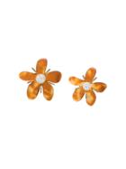 Lele Sadoughi Flower Stud Earrings - Brown