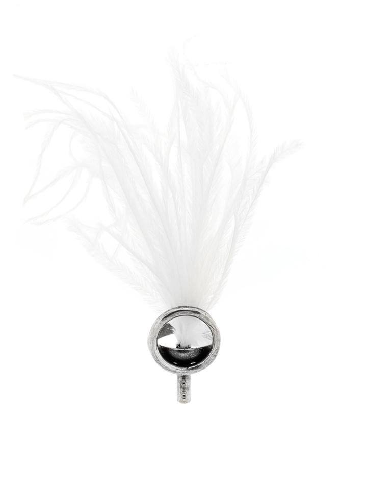 Ann Demeulemeester Ostrich Feather Ring - Metallic