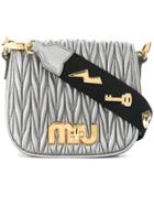 Miu Miu Logo Plaque Shoulder Bag - Grey