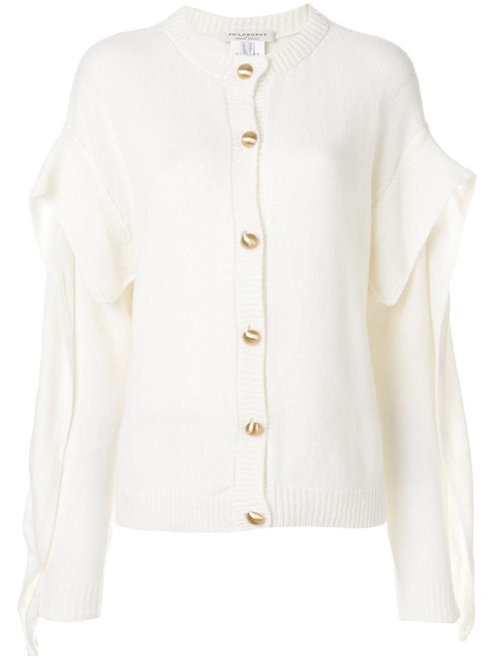Philosophy Di Lorenzo Serafini Cardigan With Sleeve Detail - White
