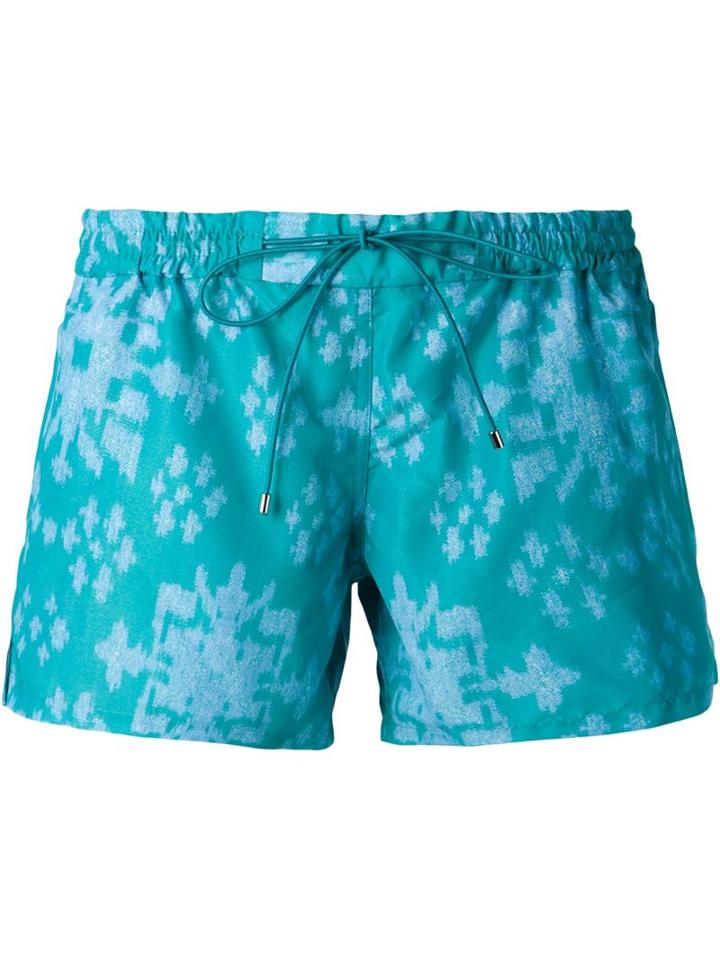 Baja East Drawstring Shorts, Women's, Size: 1, Green, Polyester