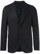 Tagliatore Marled Effect Blazer, Men's, Size: 52, Blue, Wool/polyamide/linen/flax/cupro