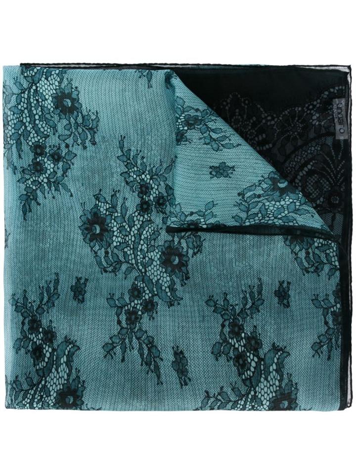 Emanuel Ungaro Lace Print Scarf, Women's, Black, Silk