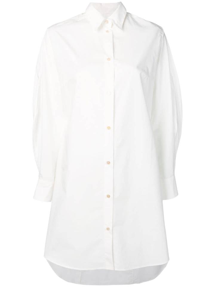 Aalto Sculpture Sleeves Shirt Dress - White