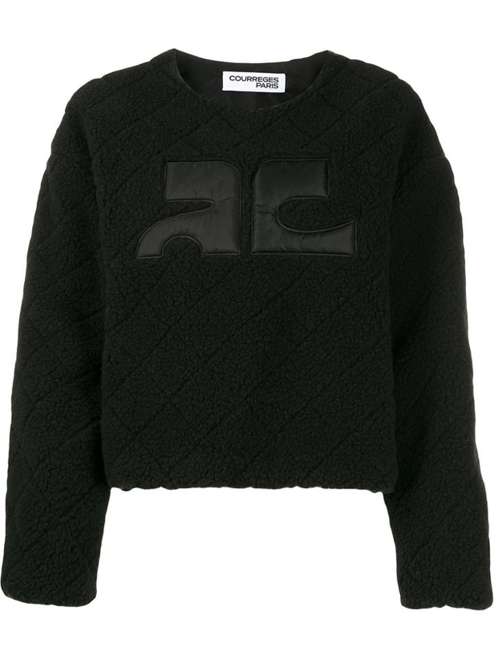 Courrèges Textured Boxy-fit Jumper - Black