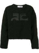 Courrèges Textured Boxy-fit Jumper - Black