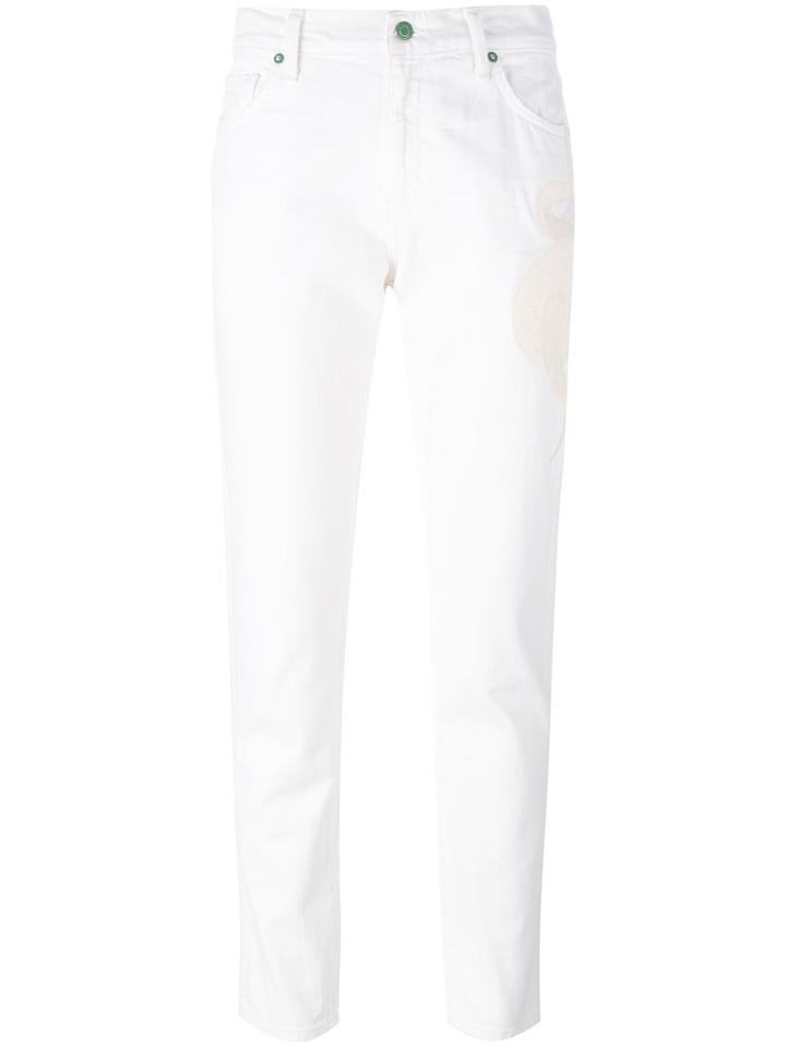 Sandrine Rose - Embroidered Jeans - Women - Cotton - 28, White, Cotton