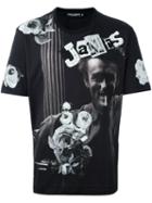 Dolce & Gabbana James Dean Print T-shirt, Men's, Size: 54, Black, Cotton/silk/polyamide/polyester