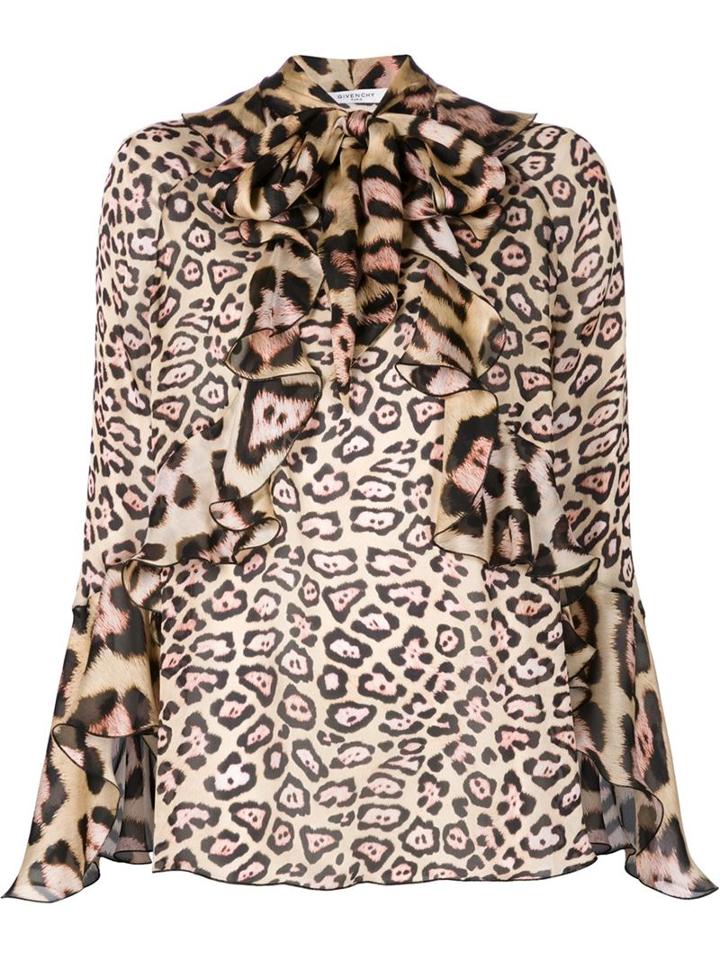 Givenchy Ruffle Neck Tie Blouse