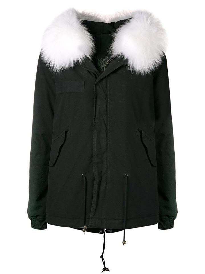 Mr & Mrs Italy Trimmed Hooded Parka - Black