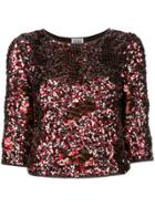 Gianfranco Ferre Vintage Three-quarters Sleeve Sequinned Blouse - Red