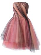 Oscar De La Renta Tulle Strapless Dress, Women's, Size: 8, Pink, Nylon/silk