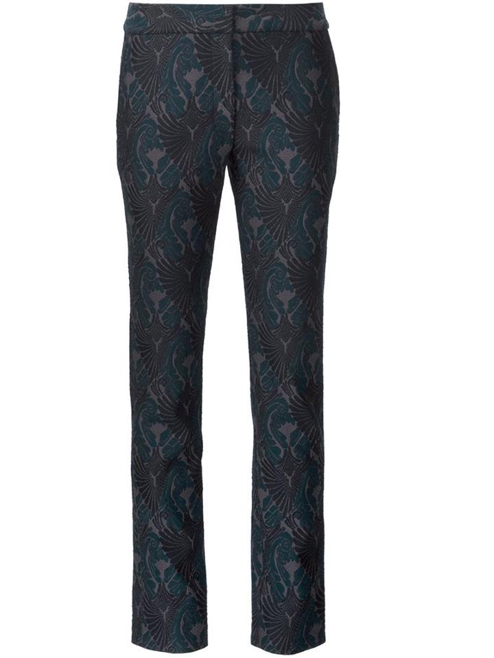 Yigal Azrouel Jacquard Lace Up Slim Fit Trousers, Women's, Size: 2, Black, Polyamide/polyester/spandex/elastane