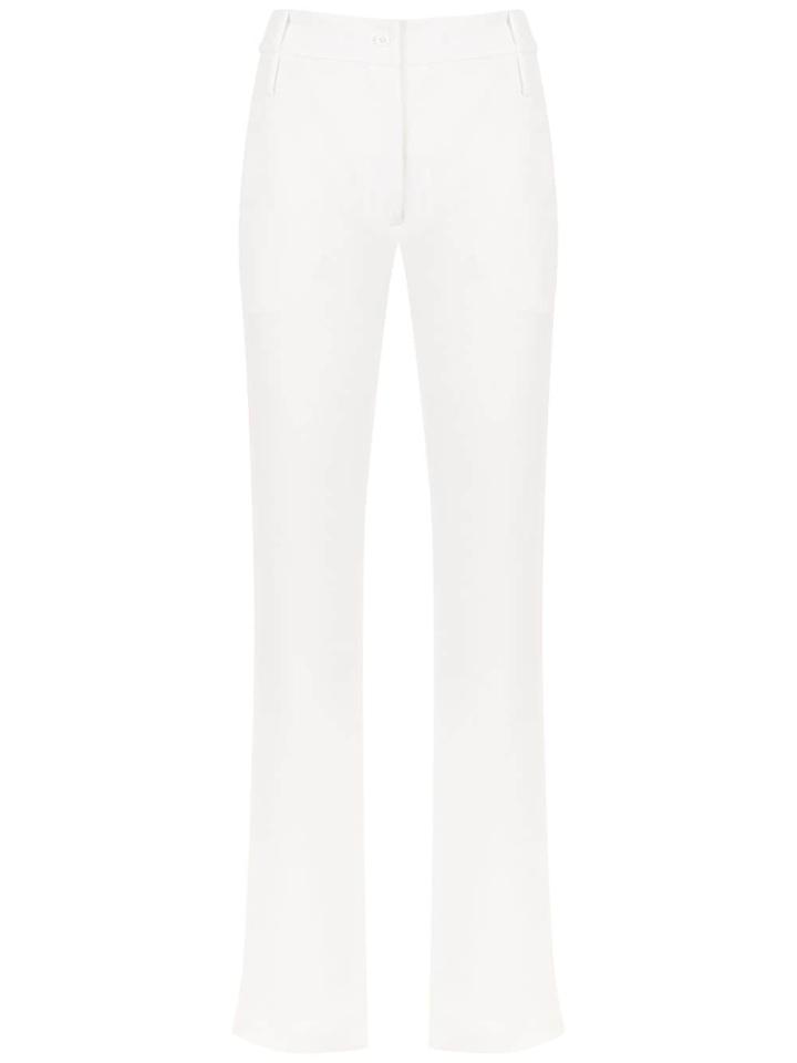 Gloria Coelho Straight Fit Crepe Trousers - White