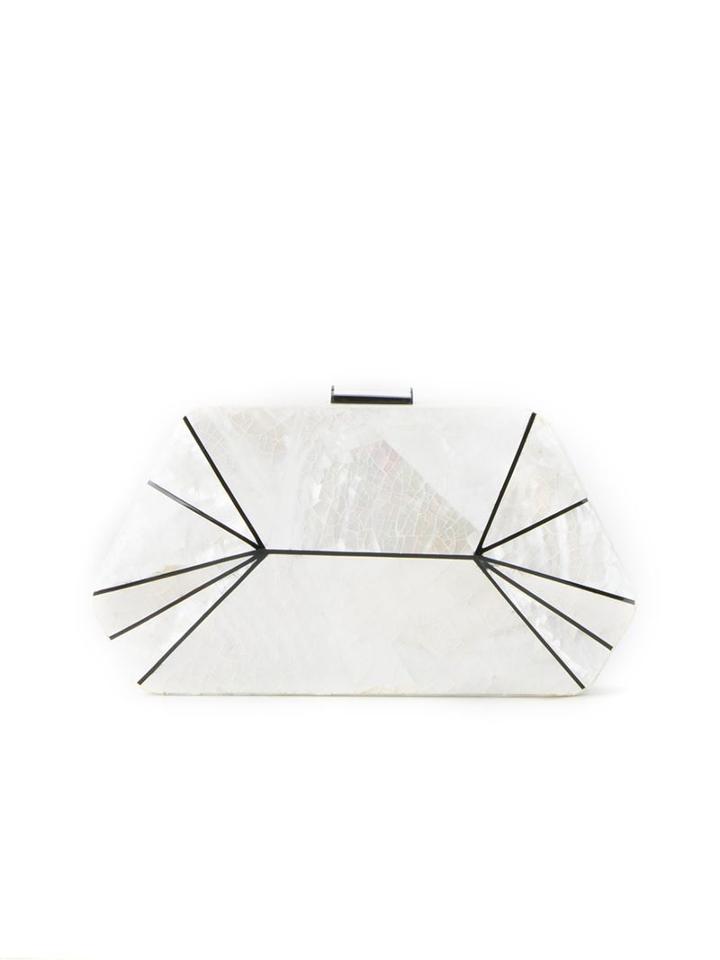 Serpui Mother Of Pearl Panelled Clutch
