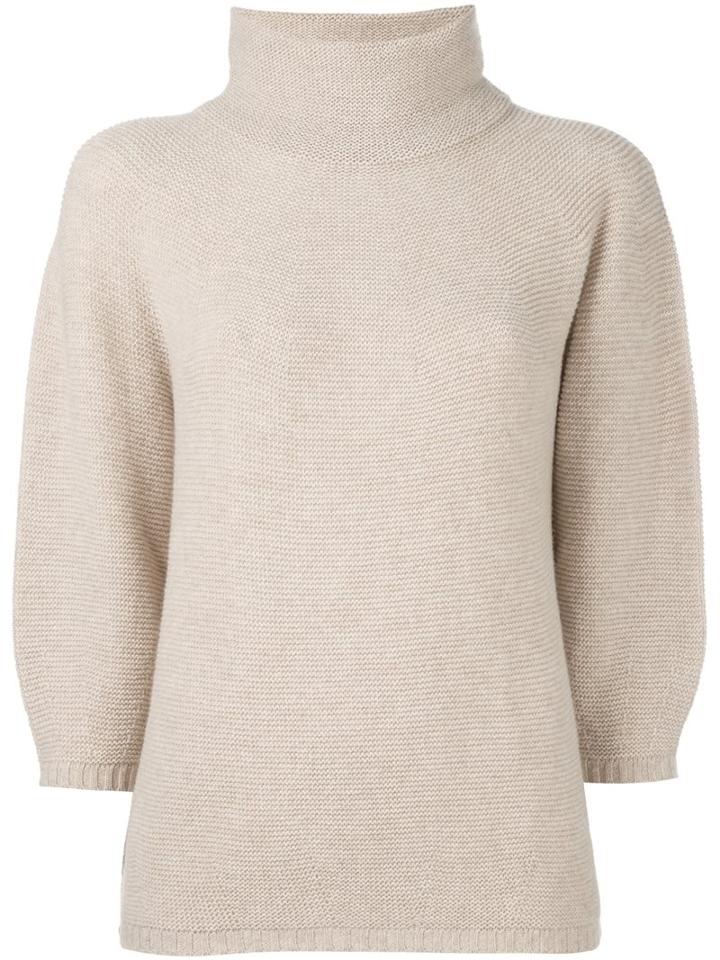 Max Mara Structured Knitted Blouse, Women's, Size: Xl, Nude/neutrals, Cashmere/virgin Wool