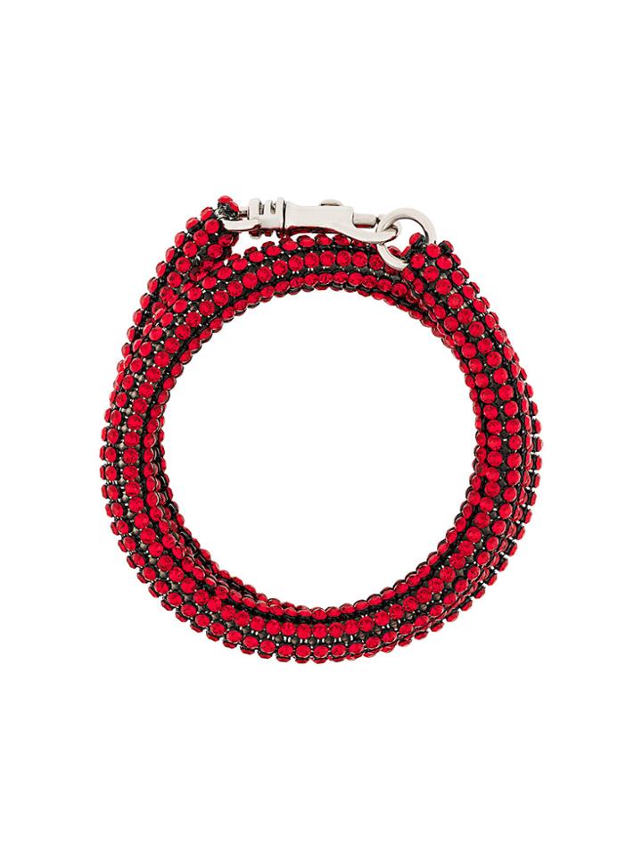 Christopher Kane Skinny Double Bolster Bracelet - Red
