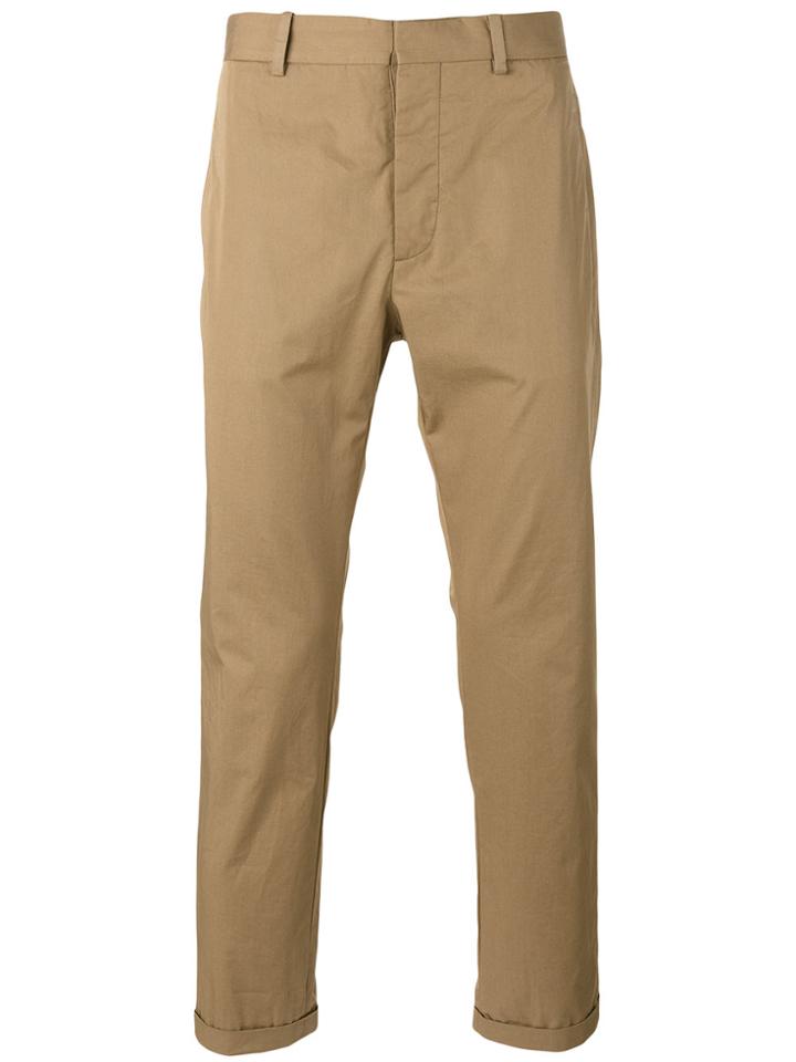Marni Slim Fit Cropped Chinos - Brown