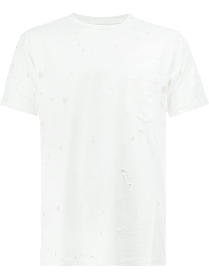 The Soloist Distressed Short Sleeve T-shirt, Men's, Size: 50, White, Cotton