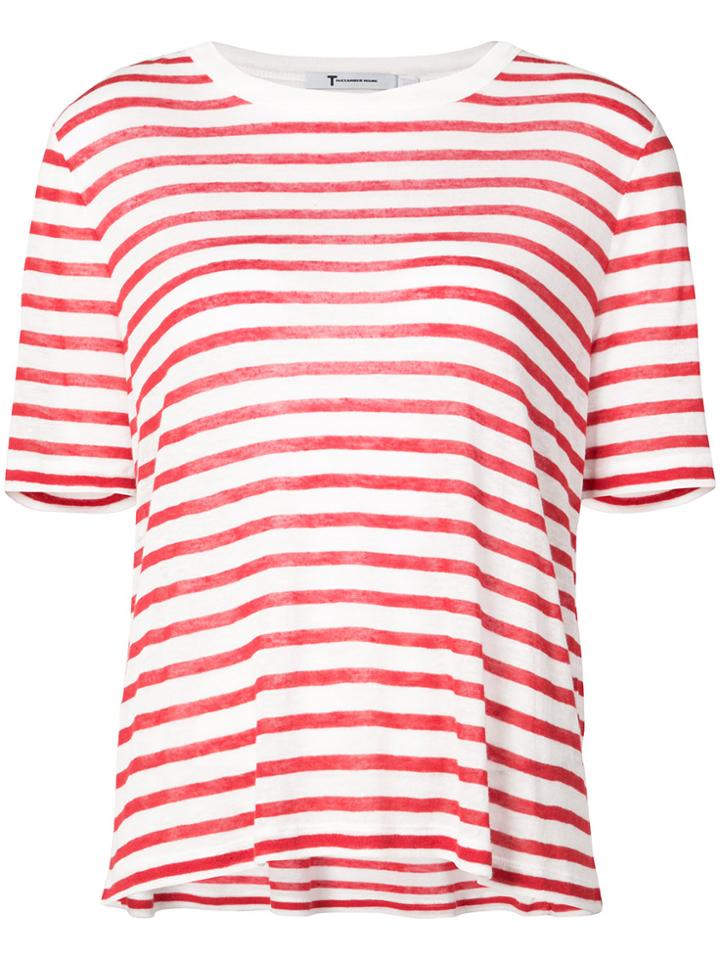 T By Alexander Wang Striped T-shirt - Red