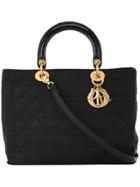 Christian Dior Vintage Lady Dior Cannage Two-way Handbag - Black