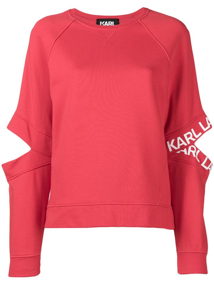 Karl Lagerfeld Cut Out Jumper - Red
