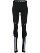 Paco Rabanne Elastic Waist Logo Leggings - Black